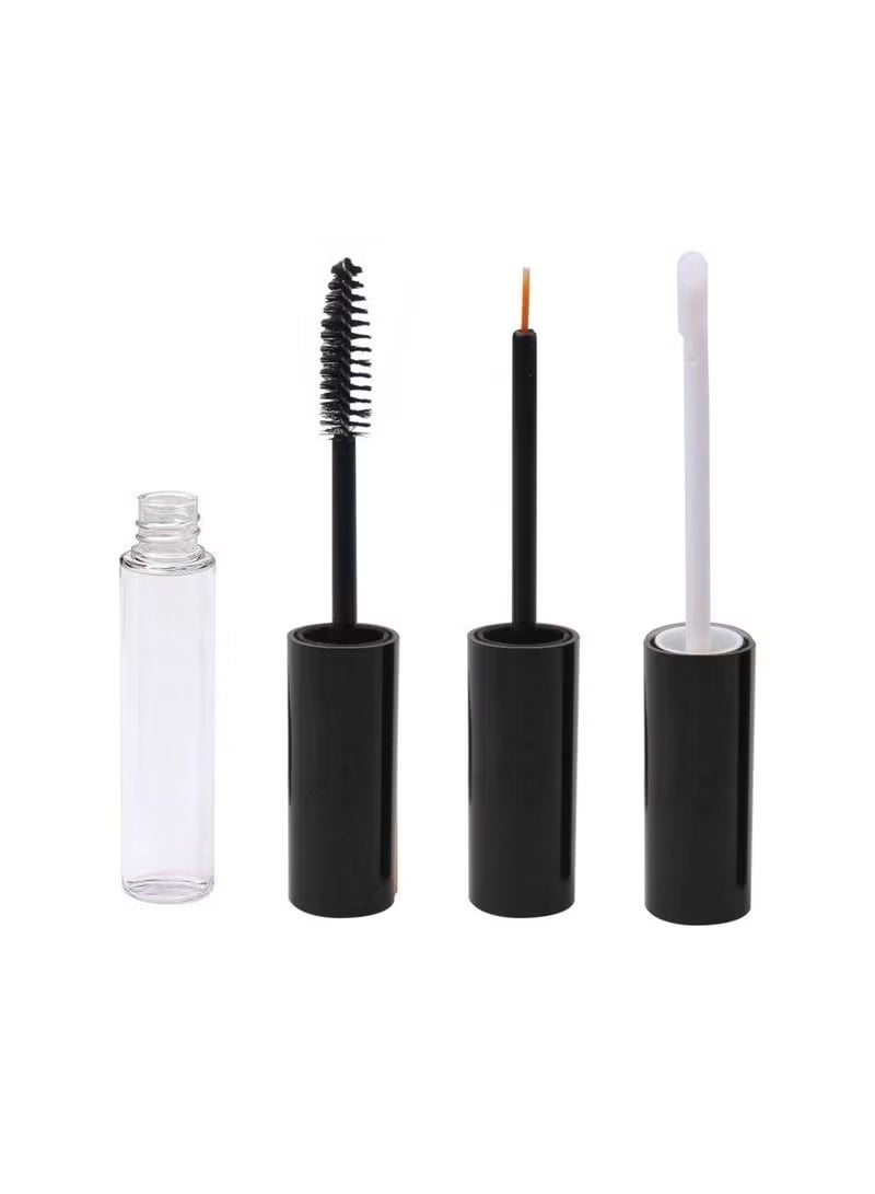3-Piece Empty Mascara Eyeliner and Gloss Tubes Black Eyelash Cream Container Bottle with Funnels Transfer Pipettes for Lip Gloss Eyebrow Serum Eyelash Castor Oil - Image 3